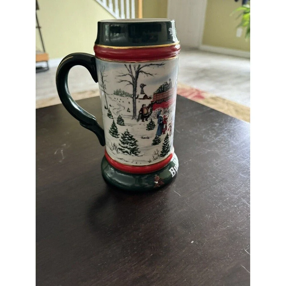 1991 Budweiser Holiday Beer Stein Mug 